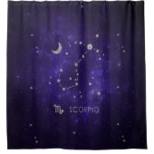 Paarse Schorpioen van dierenriem | Kosmische Astro Douchegordijn (Voorkant)