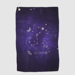 Paarse Schorpioen van dierenriem | Kosmische Astro Golfhanddoek