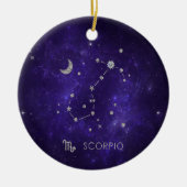 Paarse Schorpioen van dierenriem | Kosmische Astro Keramisch Ornament (Voorkant)