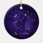 Paarse Schorpioen van dierenriem | Kosmische Astro Keramisch Ornament (Achterkant)