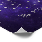 Paarse Schorpioen van dierenriem | Kosmische Astro Poster (Hoek)