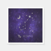 Paarse Schorpioen van dierenriem | Kosmische Astro Servet (Voorkant)