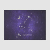 Paarse Schorpioen van dierenriem | Kosmische Astro Tissuepapier (Voorkant)