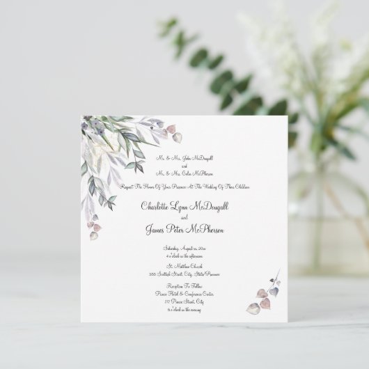 Paarse Schotse heide bruiloft (Staand voorkant)