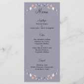 Paarse Schotse heide bruiloft Menu (Achterkant)