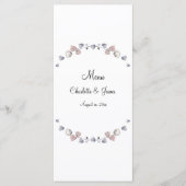 Paarse Schotse heide bruiloft Menu (Voorkant)