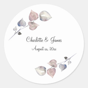 Paarse Schotse heide bruiloft Ronde Sticker