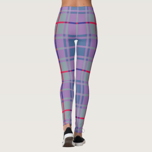 Paarse Schotse speldenstaart Leggings (Achterkant)