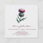 Paarse Schotse Thistle Square Visitekaartje (Achterkant)