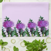 Paarse Schotse tuin Thistle Theedoek (Gevouwen)