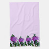 Paarse Schotse tuin Thistle Theedoek (Verticaal)