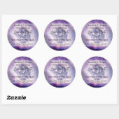 Paarse Schrift Fles Kaars Pot Productlabel Ronde Sticker (Vel)