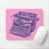 Paarse schrijfmachine Muismat (Met muis)