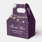 Paarse schuur houten slingerlichtjes bruiloft bedankdoosjes (Achterkant)