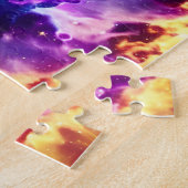 Paarse sciencefiction galactische explosie in de l legpuzzel (Zijkant)