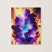 Paarse sciencefiction galactische explosie in de l legpuzzel (Verticaal)