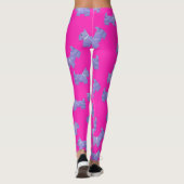 Paarse Scottie Terrier roze achtergrond Leggings (Achterkant)