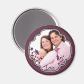 Paarse scrapbook Decorative Custom Photo Magneet (Voorkant / Achterkant)