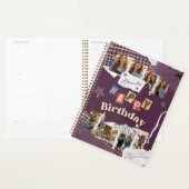 Paarse scrapbook geboortefoto-collage planner (Display)