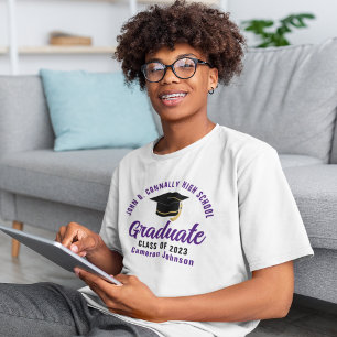 Paarse Script Afgestudeerde Gepersonaliseerde Afst T-shirt