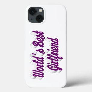 Paarse script girlfriend Case-Mate iPhone case