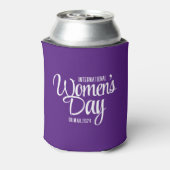 Paarse Script Internationale Vrouwendag 8 maart Blikjeskoeler (Blikje Achterkant)