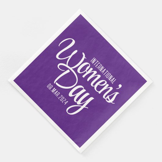 Paarse Script Internationale Vrouwendag 8 maart Servet (Hoek)