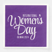 Paarse Script Internationale Vrouwendag 8 maart Servet (Voorkant)