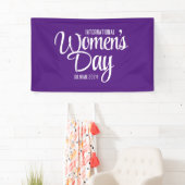 Paarse Script Internationale Vrouwendag 8 maart Spandoek (Insitu)