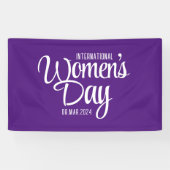 Paarse Script Internationale Vrouwendag 8 maart Spandoek (Horizontaal)