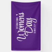 Paarse Script Internationale Vrouwendag 8 maart Spandoek (Verticaal)