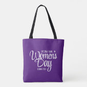 Paarse Script Internationale Vrouwendag 8 maart Tote Bag (Achterkant)