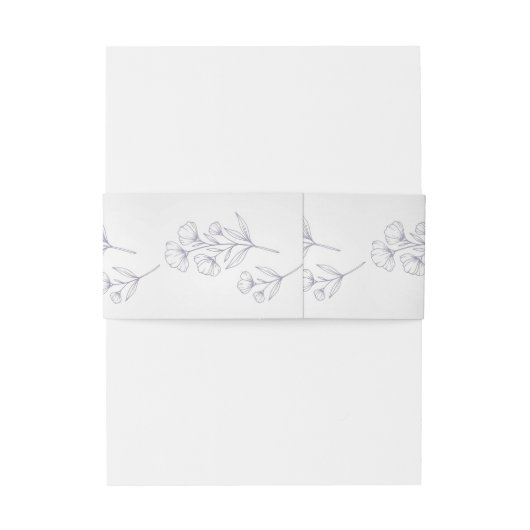 Paarse Script Line Art Buikband Uitnodigingen Wikkel (Achterkant Voorbeeld)