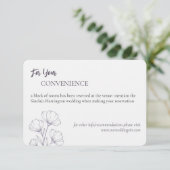 Paarse Script Line Art Details Card Informatiekaartje (Staand voorkant)