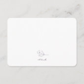 Paarse Script Line Art Details Card Informatiekaartje (Achterkant)
