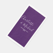 Paarse Script minimalistische bruiloft Servet (Hoek)