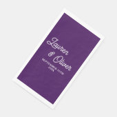 Paarse Script minimalistische bruiloft Servet (Hoek)