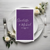Paarse Script minimalistische bruiloft Servet