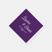 Paarse Script minimalistische bruiloft Servet (Hoek)