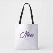 Paarse Script Moeder Gevestigd Tote Bag (Voorkant)
