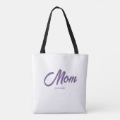 Paarse Script Moeder Gevestigd Tote Bag (Achterkant)