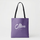 Paarse Script Moeder Gevestigd Tote Bag (Voorkant)