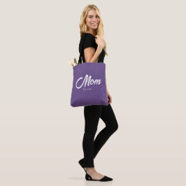 Paarse Script Moeder Gevestigd Tote Bag