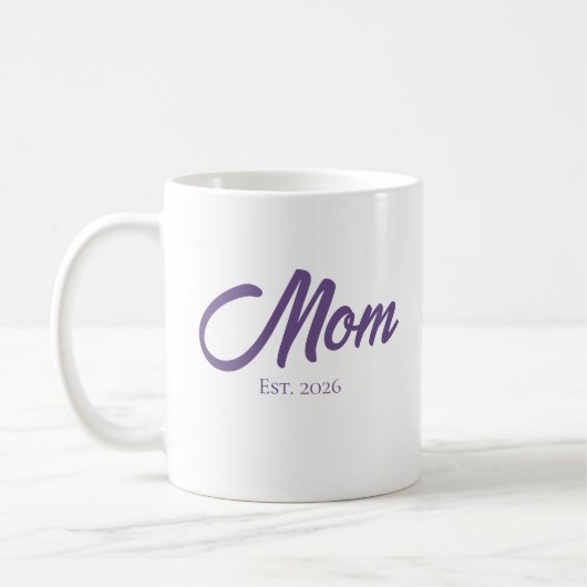 Paarse Script Moeder Opgericht Koffiemok (Links)