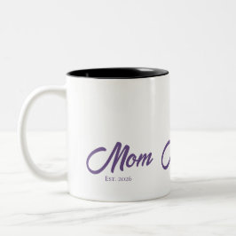 Paarse Script Moeder Opgericht Tweekleurige Koffiemok