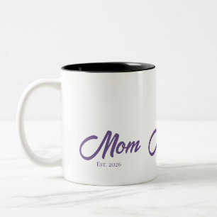 Paarse Script Moeder Opgericht Tweekleurige Koffiemok
