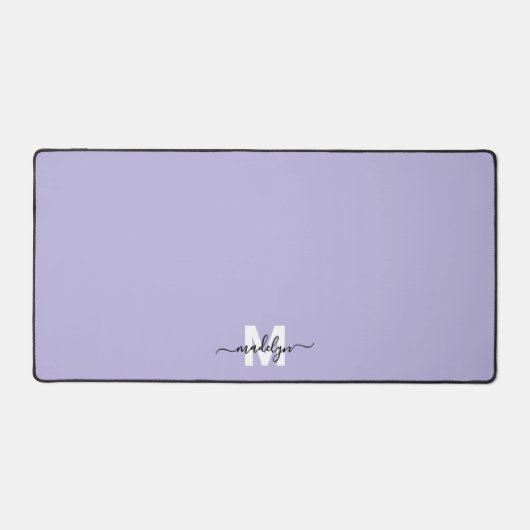 Paarse Script Naam Monogram Bureaumat (Voorkant)