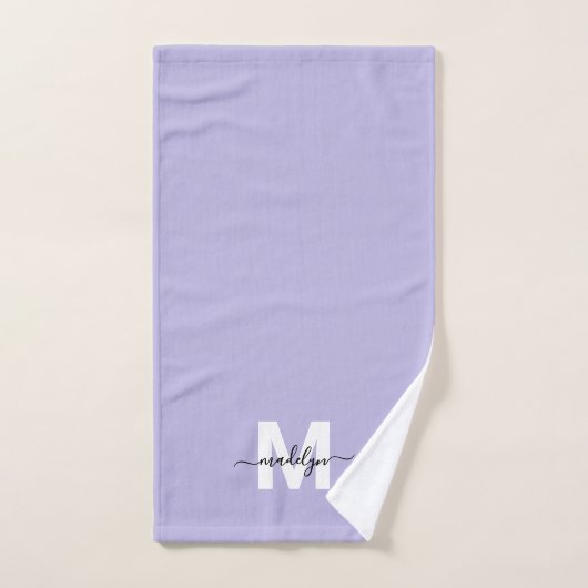 Paarse Script Naam Monogram Handdoek (Handdoek)