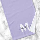 Paarse Script Naam Monogram Handdoek