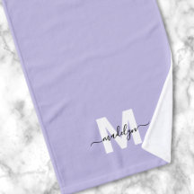 Paarse Script Naam Monogram